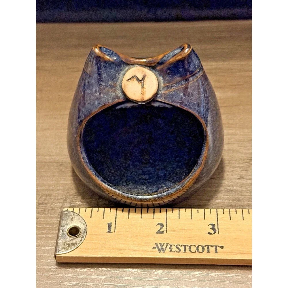 Vintage Ceramic Pottery Candle Holder Studio Art Signed